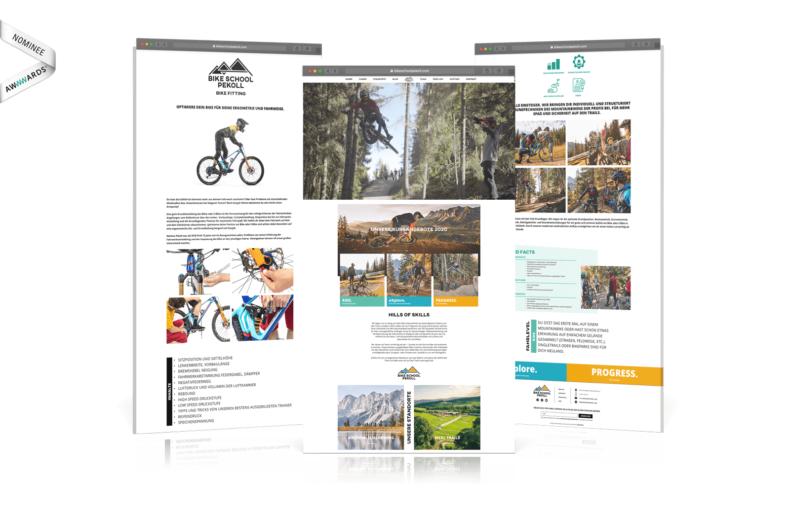 BIKE SCHOOL PEKOLL Corporate Identity Webdesign JDSdesign